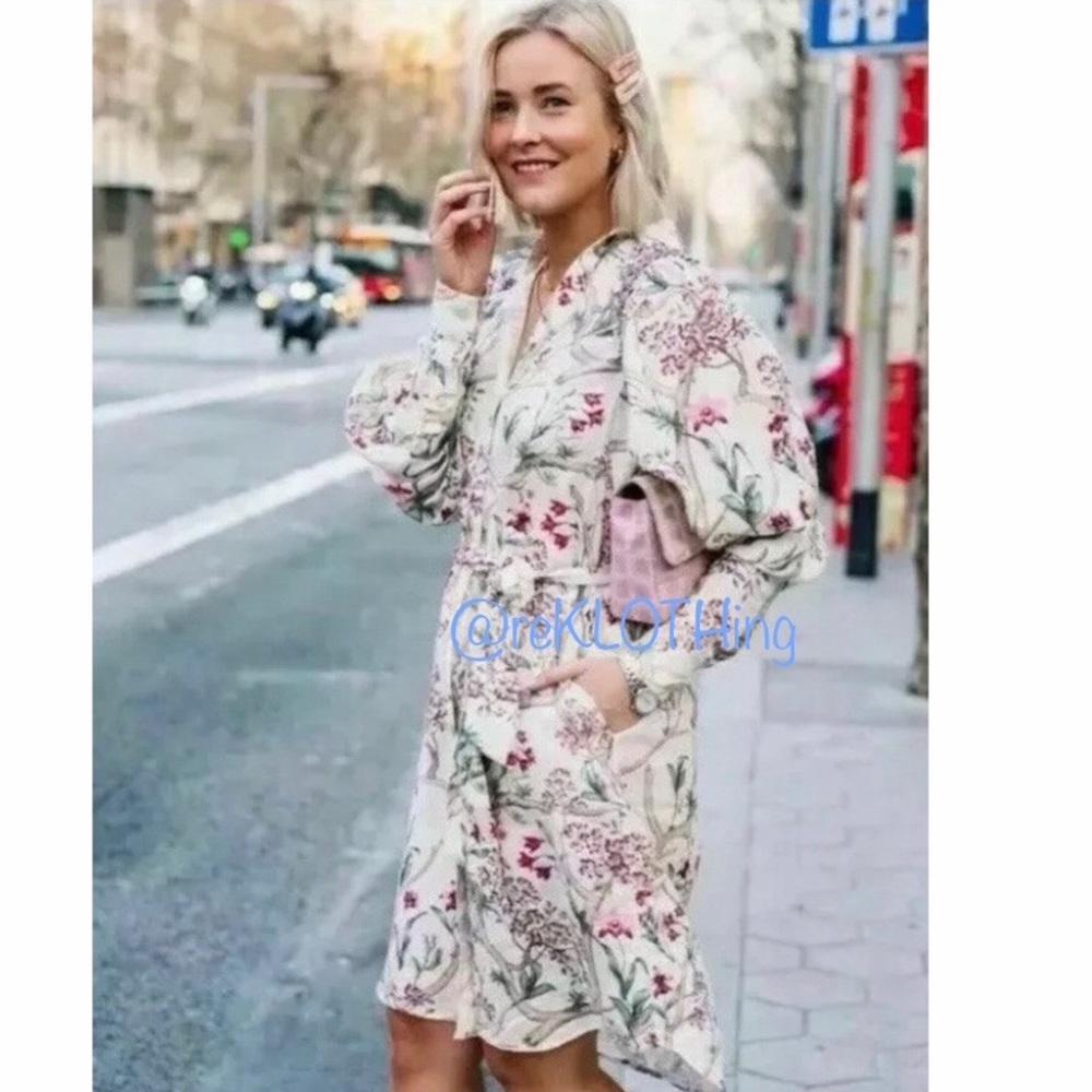 ❌SOLD❌ JOHANNA ORTIZ Gorgeous Orchids Linen Dress - Picture 3 of 14